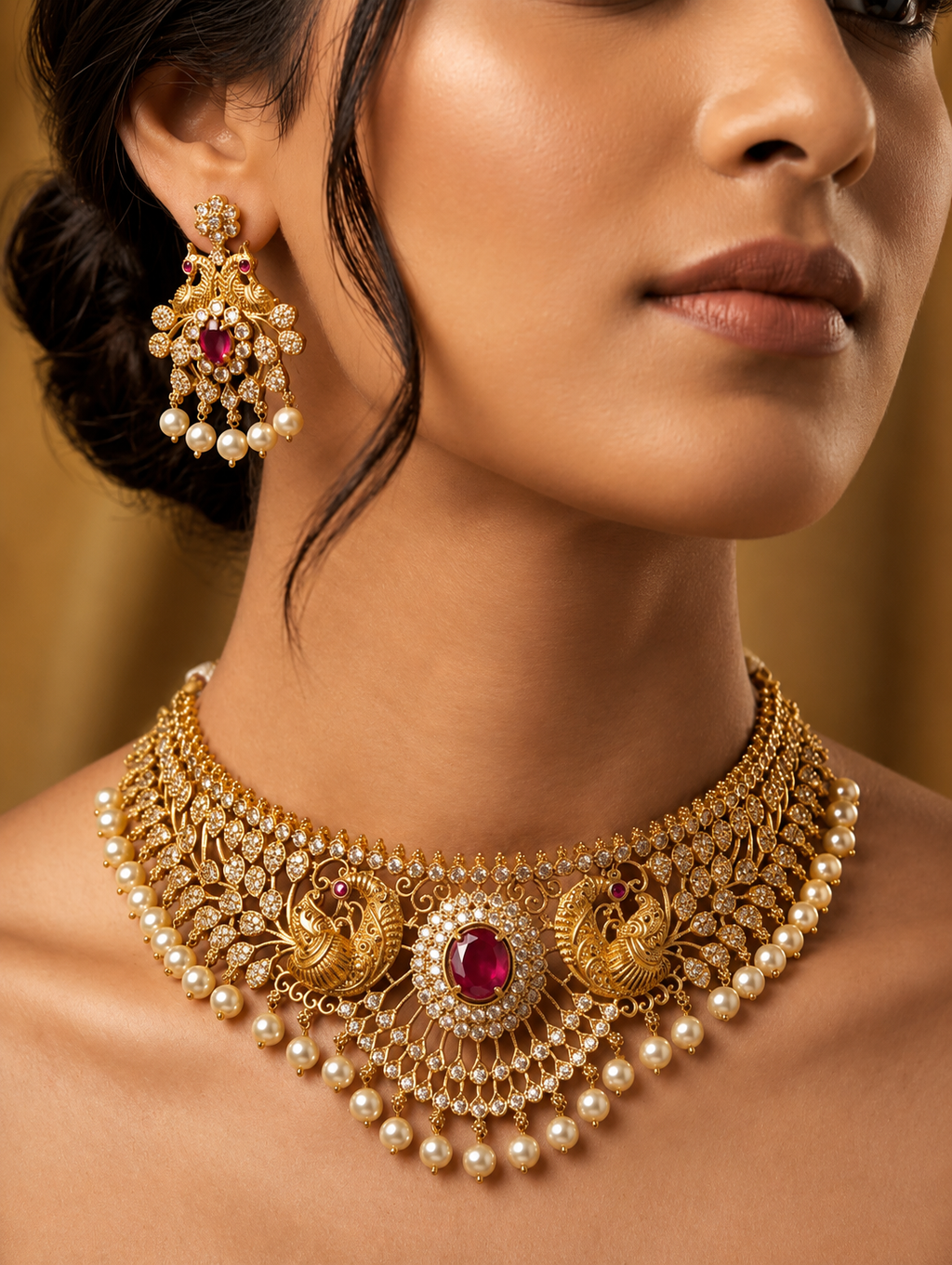 Swarna Peacock Shringar maroon