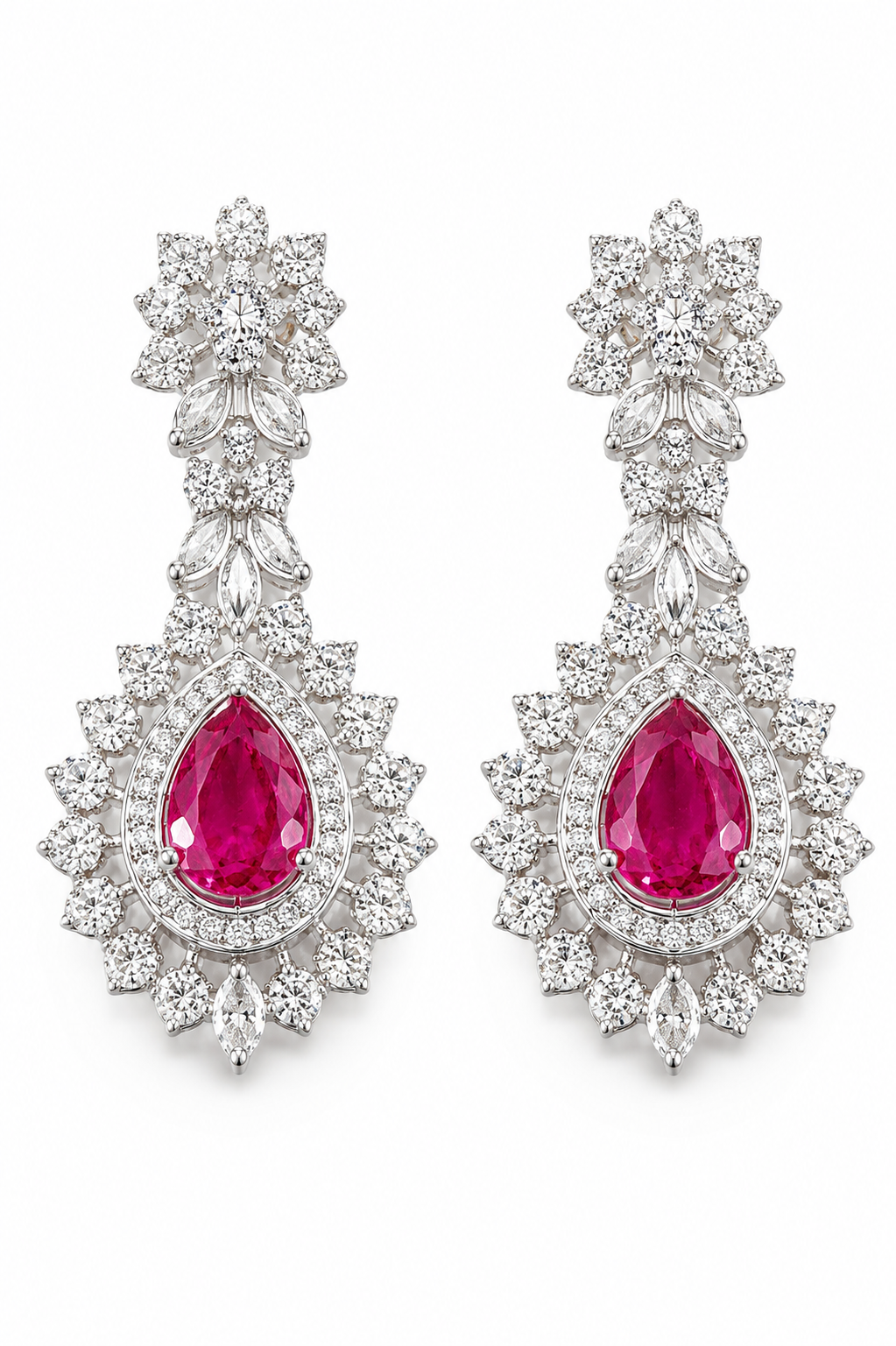 Royal Blush Diamond Ruby Necklace Set