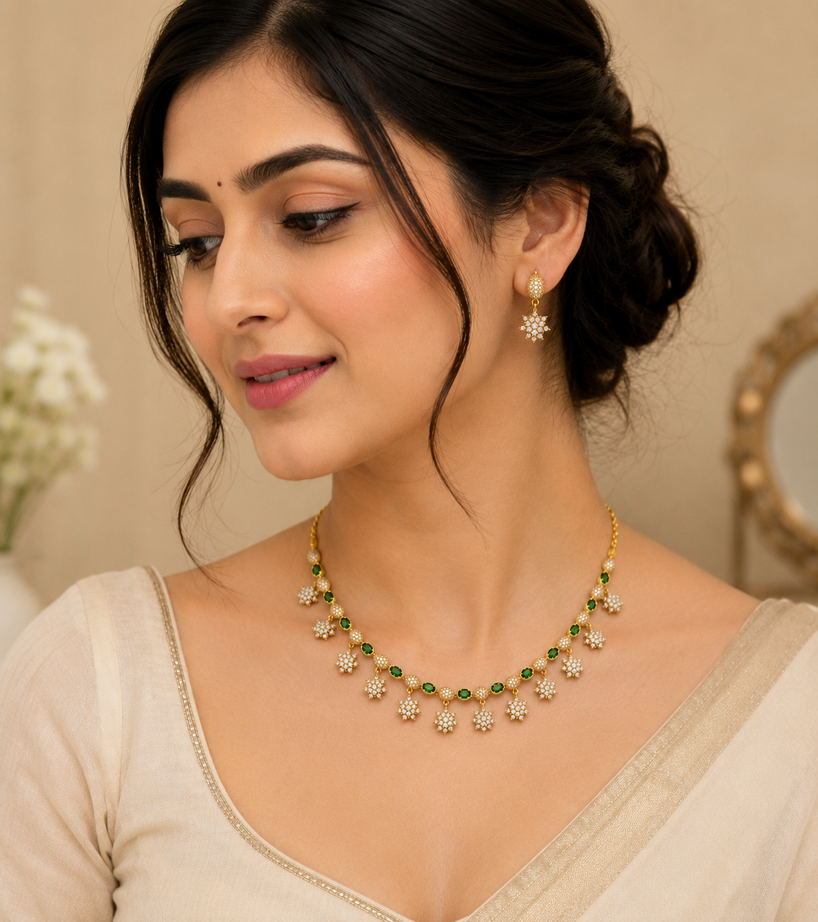 Crown AD Premium Designer Necklace