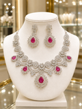 Royal Blush Diamond Ruby Necklace Set