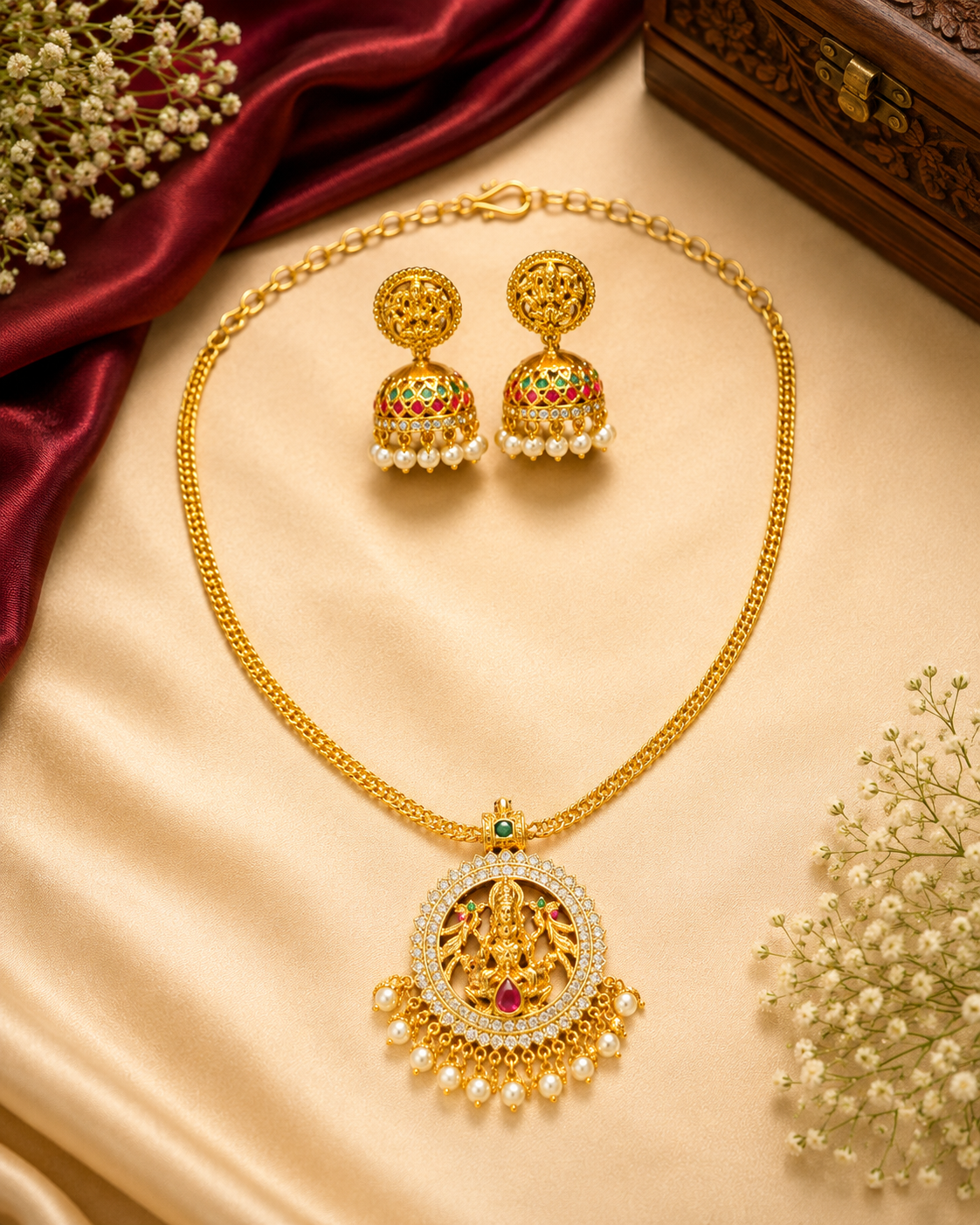 Traditional Temple Pendant Set
