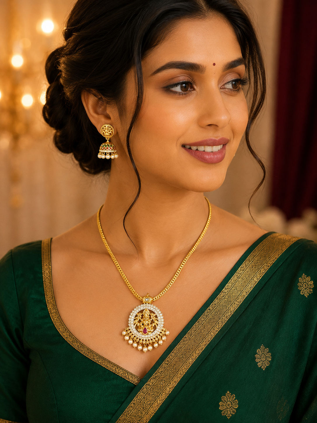 Traditional Temple Pendant Set