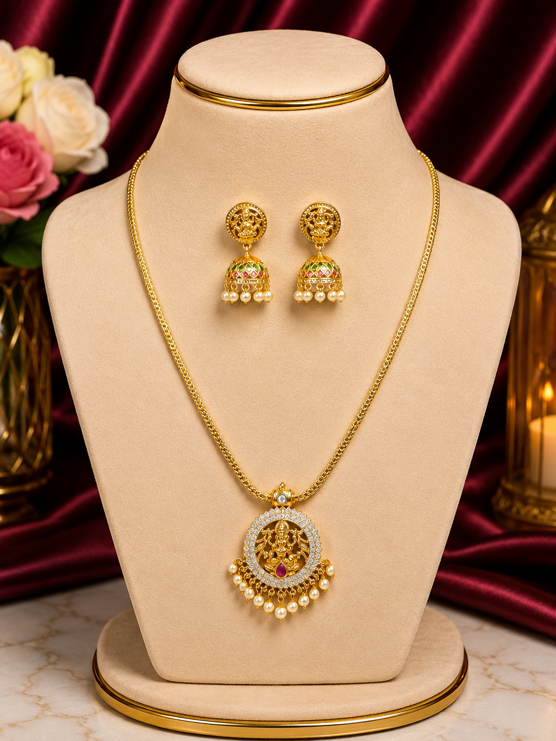 Traditional Temple Pendant Set