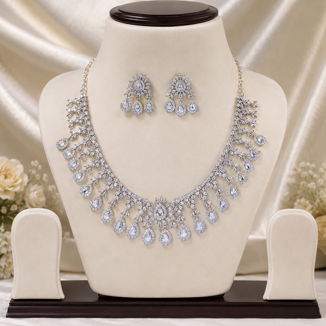 White AD Bridal Necklace Set
