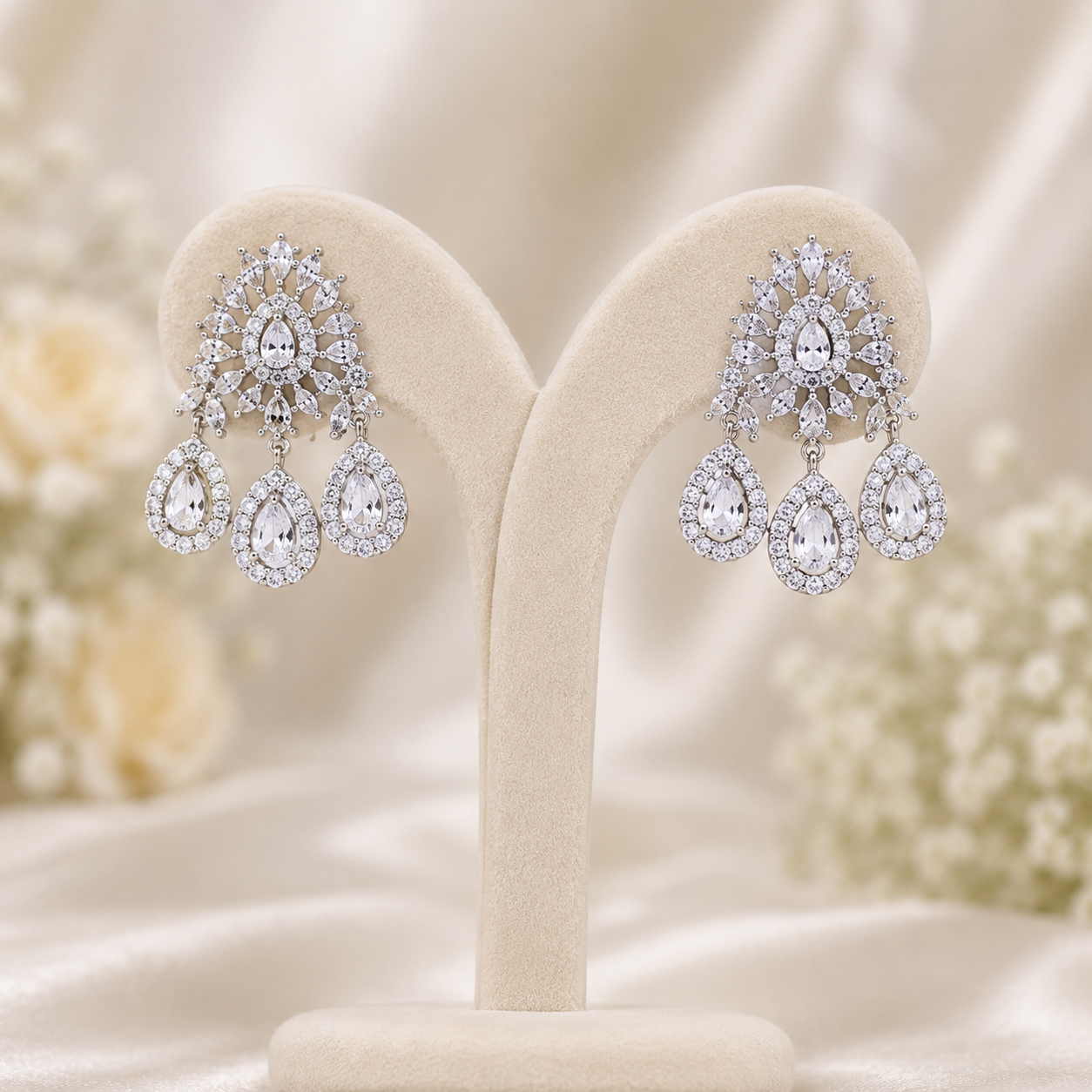 White AD Bridal Necklace Set