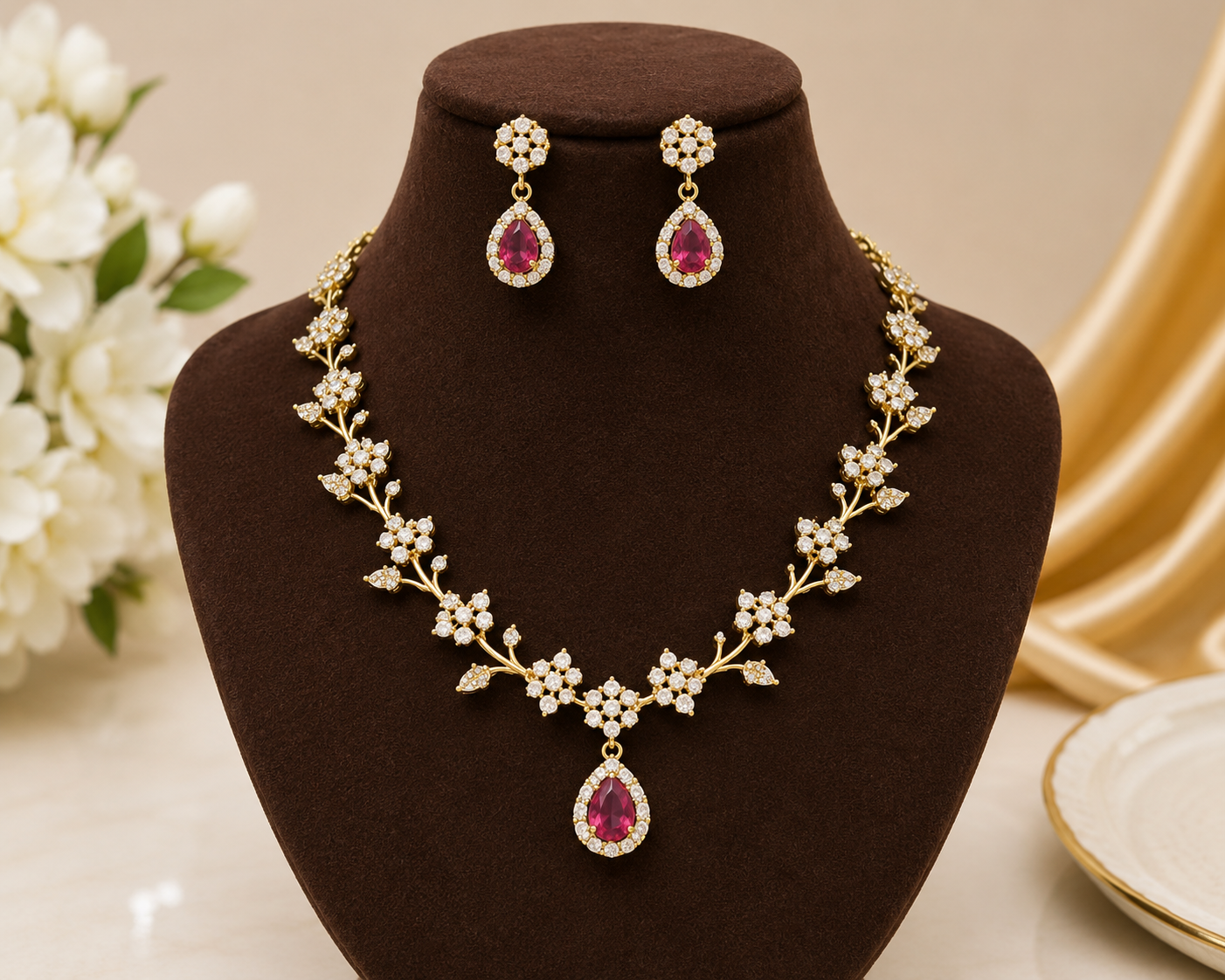 Ruby Floral Charm