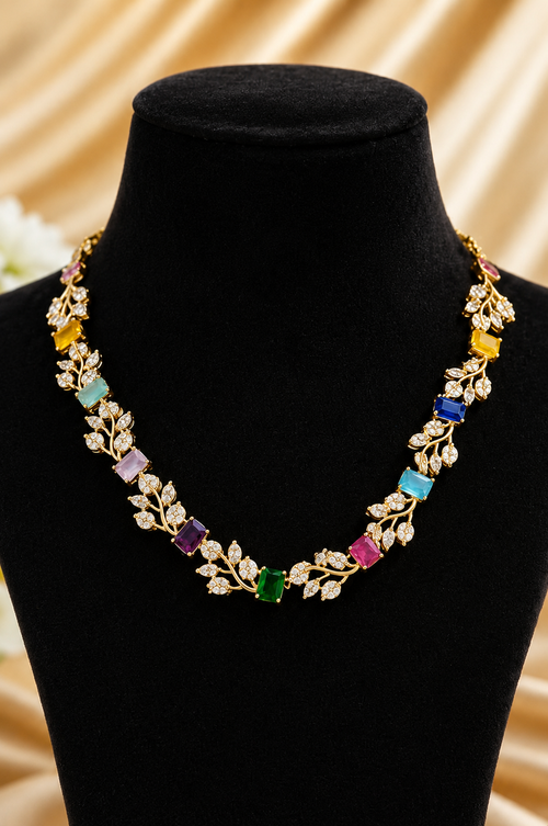 CR Noor Royale AD Necklace Set 166