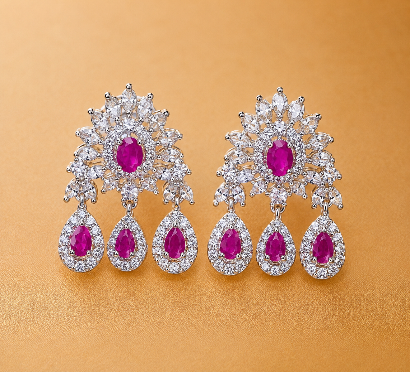 Ruby Pink AD Necklace Set