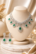 Royal Blush Diamond Ruby Necklace Set green