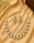 White AD Oval Necklace Set