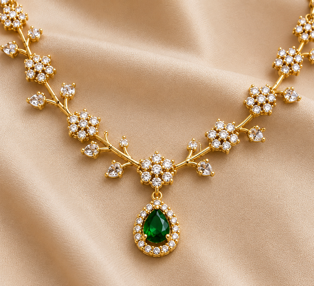 CR Noor Royale AD Necklace Set 163