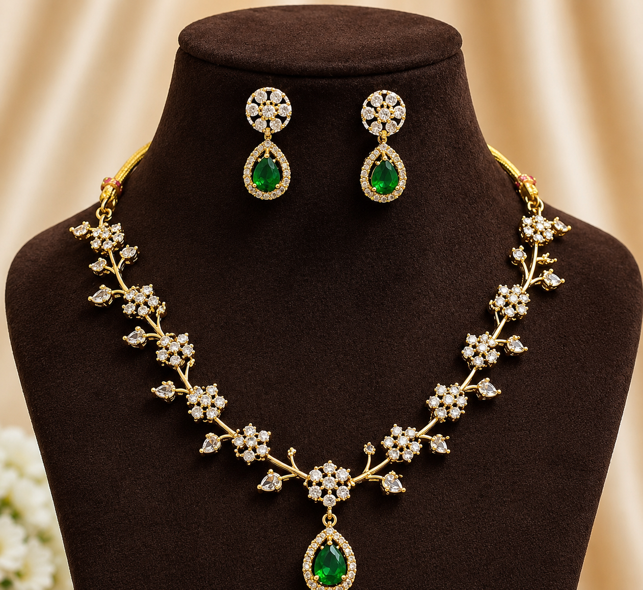 CR Noor Royale AD Necklace Set 163